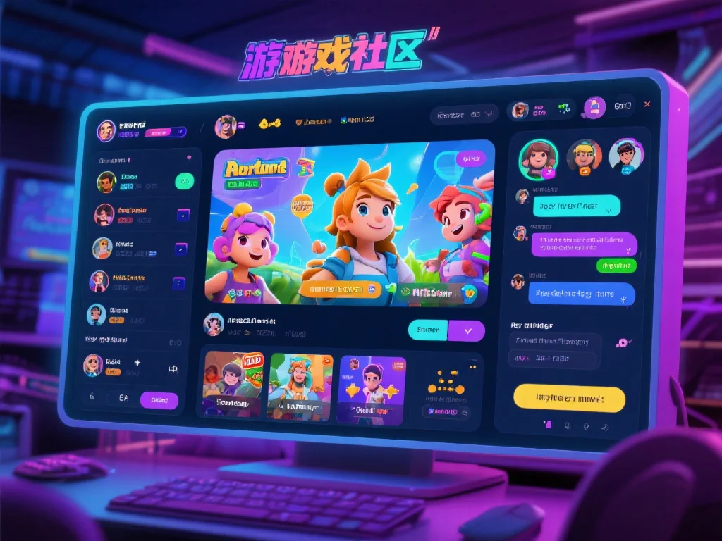 焦点趣味社区的在线平台界面，展示用户互动和组队功能